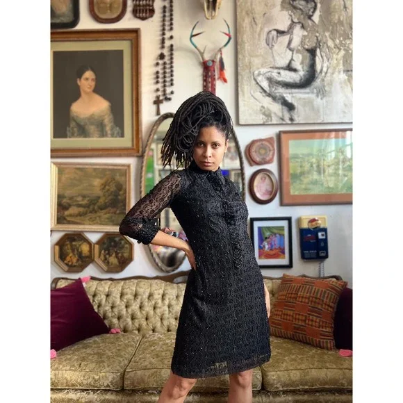 Charles Co Dresses Rare Vtg 7s Charles Co Lace And Sequin